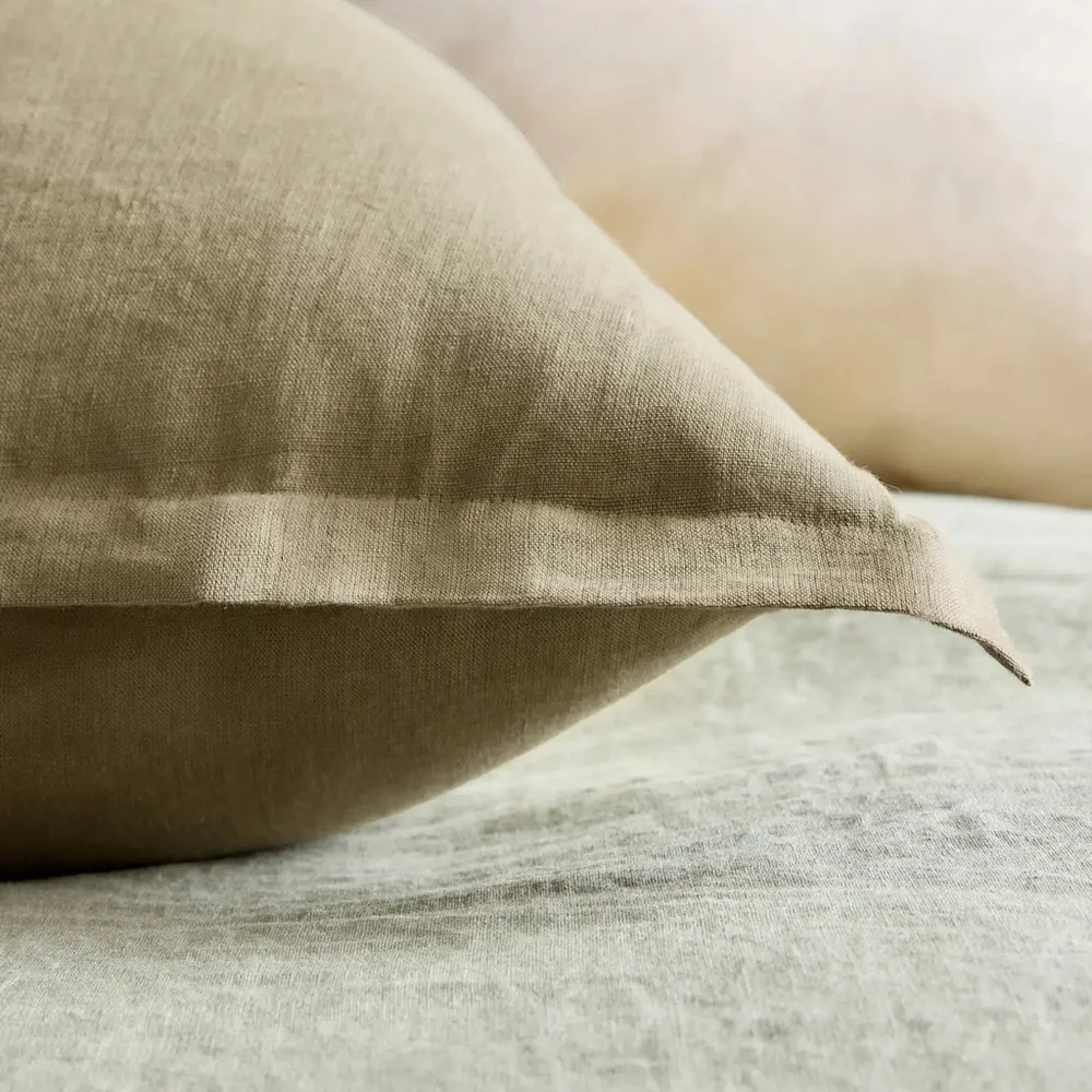 NWOT Quince European Linen Euro Shams Set of Two in Aloe